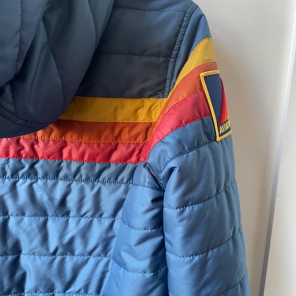 4 STRIPE RAINBOW SLEEVE JACKET WITH HOOD  - SNORKEL BLUE - Picture 11 of 15